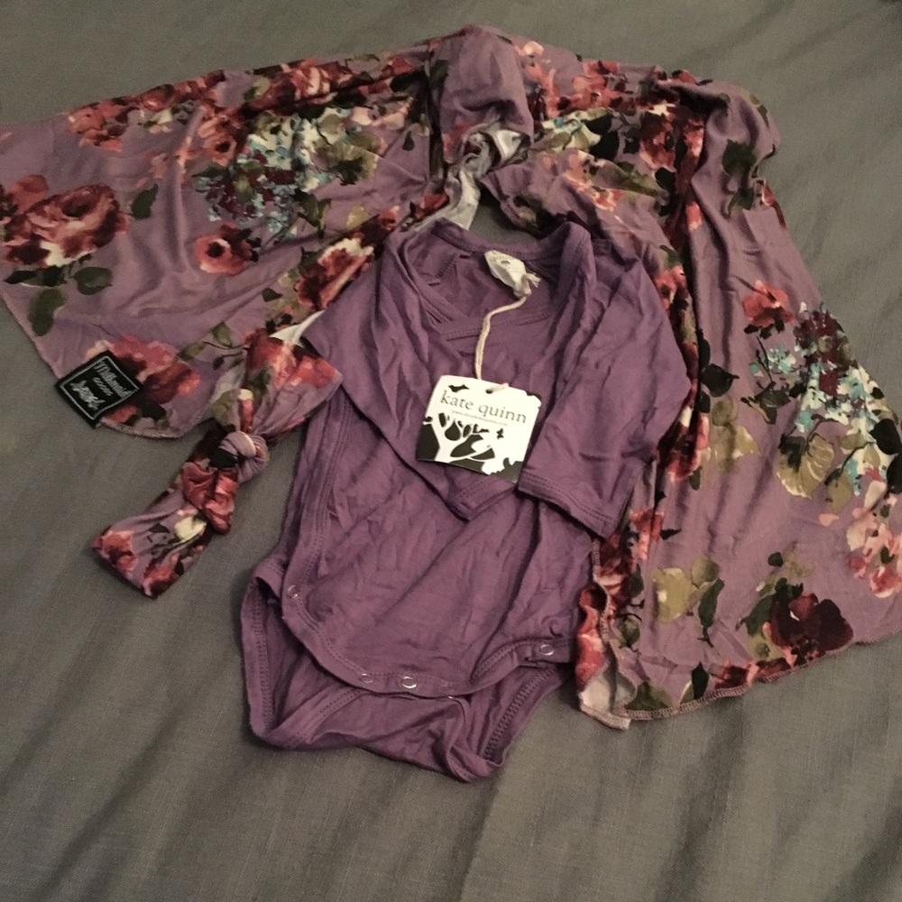 Milkmaid Goods swaddle set & Kate Quinn Bodysuit
